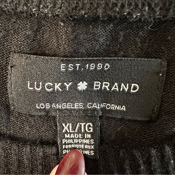 Lucky Brand Black Knit Long Sleeve Top. Size XL - Picture 5 of 16